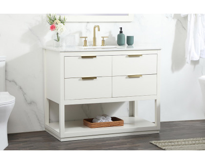 Elegant Bathroom Vanity - White (VF19242WH)