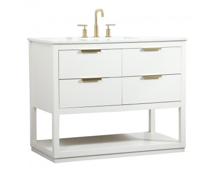 Elegant Bathroom Vanity - White (VF19242WH)