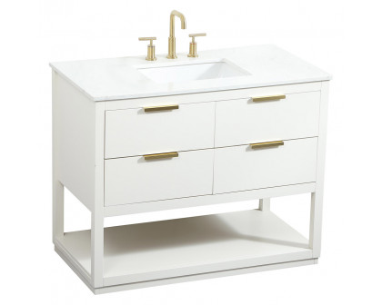 Elegant Bathroom Vanity - White (VF19242WH)