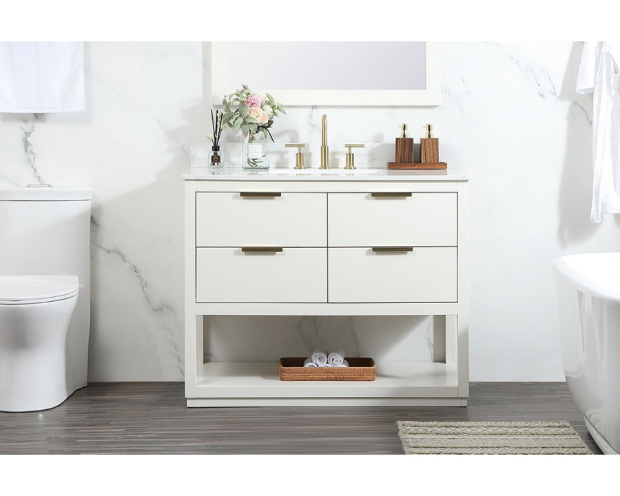 Elegant Bathroom Vanity - White (VF19242WH-BS)