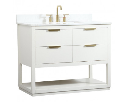 Elegant Bathroom Vanity - White (VF19242WH-BS)