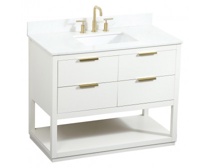 Elegant Bathroom Vanity - White (VF19242WH-BS)