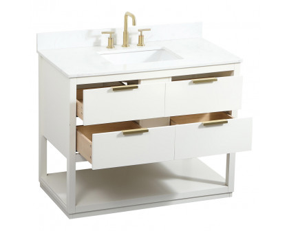 Elegant Bathroom Vanity - White (VF19242WH-BS)