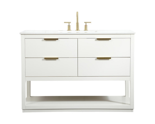 Elegant Bathroom Vanity - White (VF19248WH)