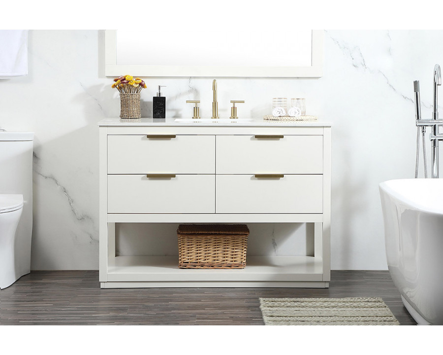 Elegant Bathroom Vanity - White (VF19248WH)