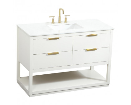 Elegant Bathroom Vanity - White (VF19248WH)