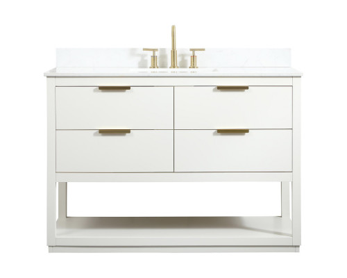 Elegant Bathroom Vanity - White (VF19248WH-BS)