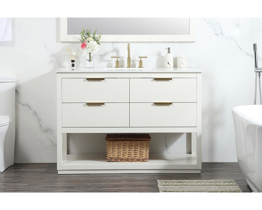 Elegant Bathroom Vanity - White (VF19248WH-BS)