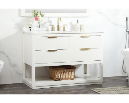 Elegant Bathroom Vanity - White (VF19248WH-BS)