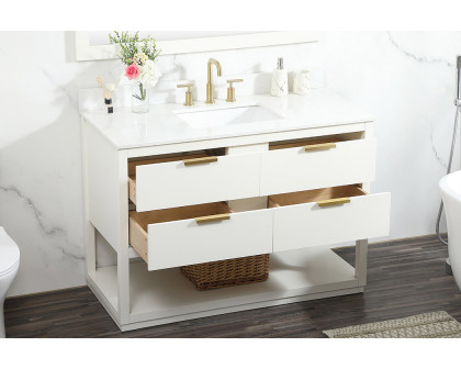 Elegant Bathroom Vanity - White (VF19248WH-BS)