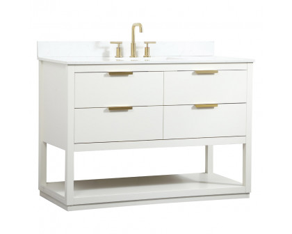 Elegant Bathroom Vanity - White (VF19248WH-BS)