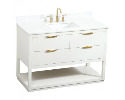 Elegant Bathroom Vanity - White (VF19248WH-BS)