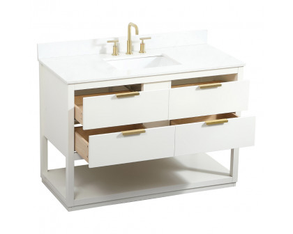 Elegant Bathroom Vanity - White (VF19248WH-BS)