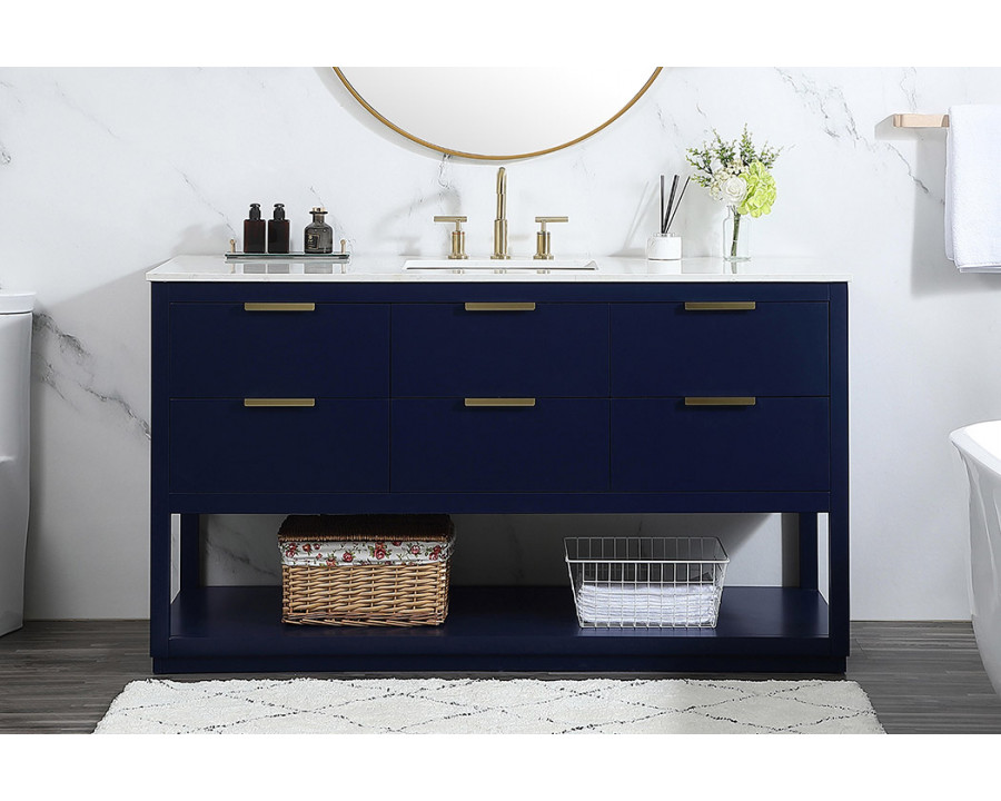 Elegant Bathroom Vanity - Blue (VF19260BL)