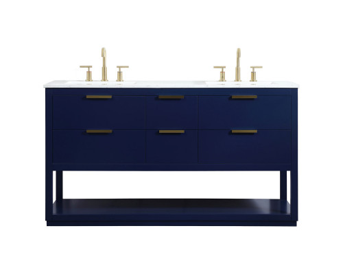 Elegant Bathroom Vanity - Blue (VF19260DBL)