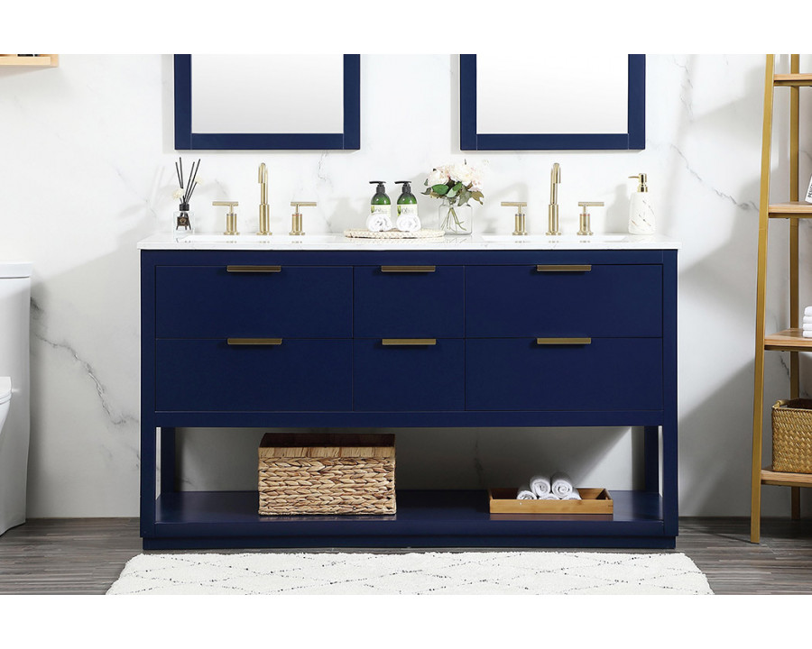 Elegant Bathroom Vanity - Blue (VF19260DBL)