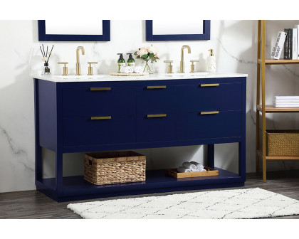 Elegant Bathroom Vanity - Blue (VF19260DBL)