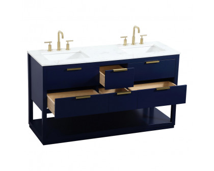 Elegant Bathroom Vanity - Blue (VF19260DBL)