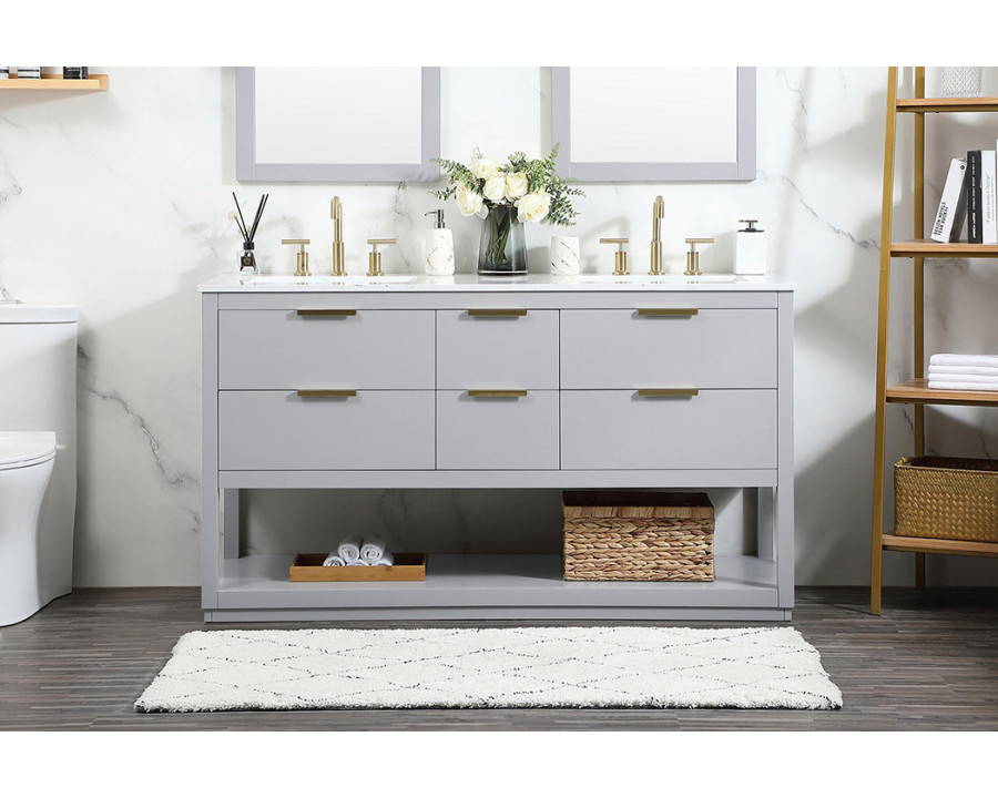 Elegant Bathroom Vanity - Gray (VF19260DGR)