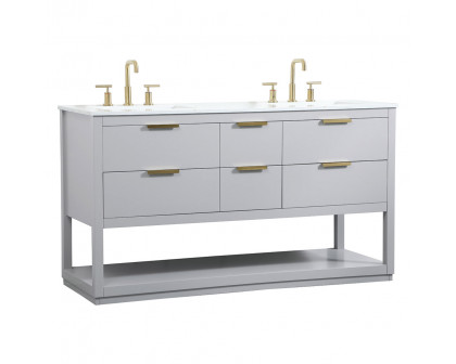 Elegant Bathroom Vanity - Gray (VF19260DGR)