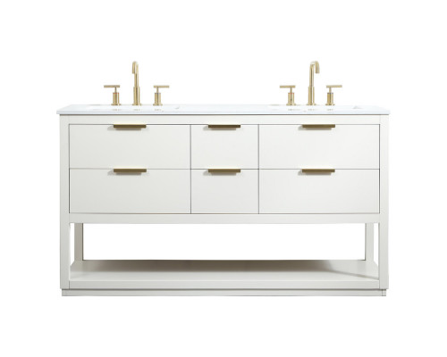 Elegant Bathroom Vanity - White (VF19260DWH)