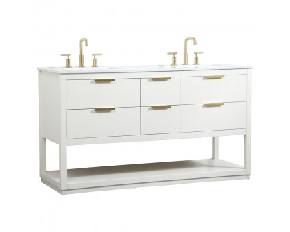 Elegant Bathroom Vanity - White (VF19260DWH)