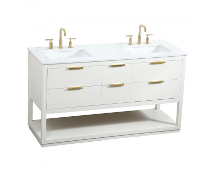 Elegant Bathroom Vanity - White (VF19260DWH)