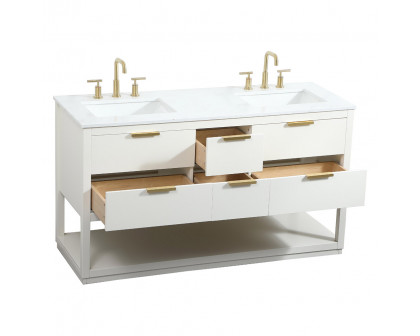 Elegant Bathroom Vanity - White (VF19260DWH)