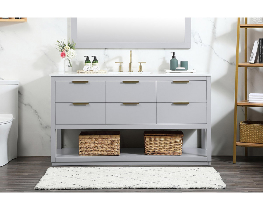 Elegant Bathroom Vanity - Gray (VF19260GR)