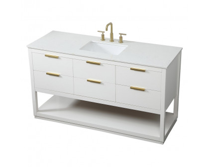 Elegant Bathroom Vanity - White (VF19260WH)