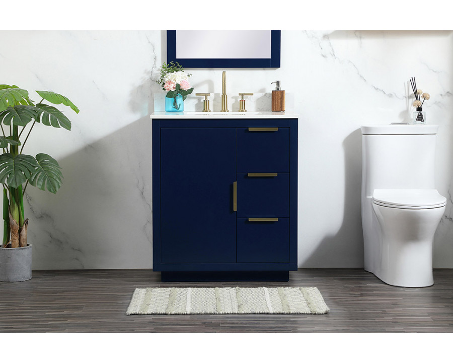 Elegant Bathroom Vanity - Blue (VF19430BL-BS)