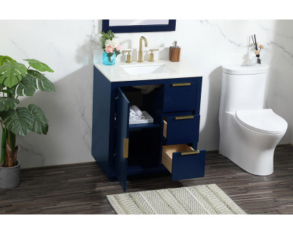 Elegant Bathroom Vanity - Blue (VF19430BL-BS)