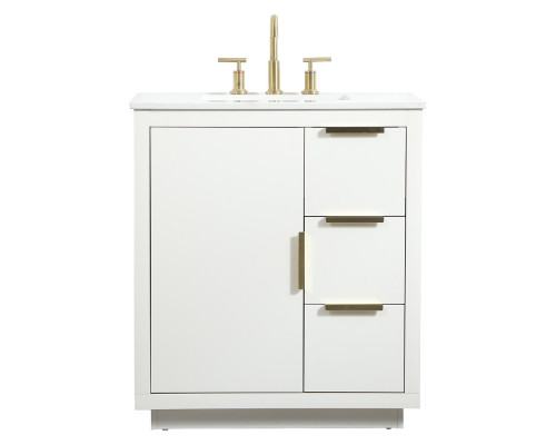 Elegant Bathroom Vanity - White (VF19430WH)