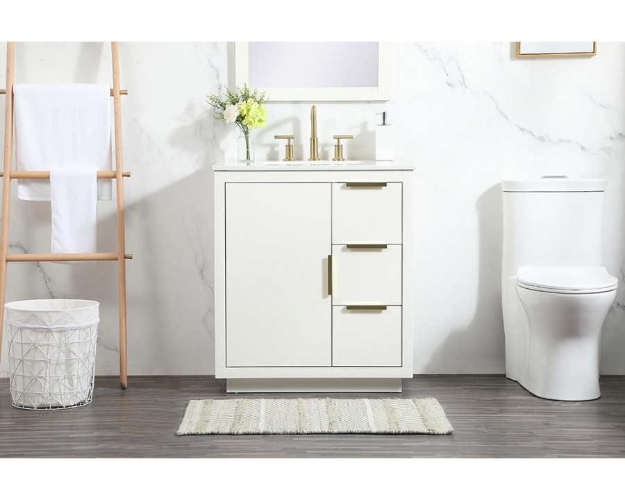 Elegant Bathroom Vanity - White (VF19430WH)