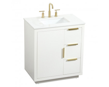 Elegant Bathroom Vanity - White (VF19430WH)