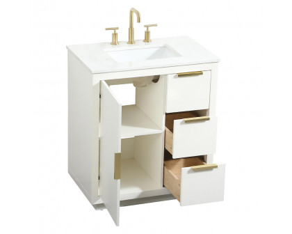 Elegant Bathroom Vanity - White (VF19430WH)