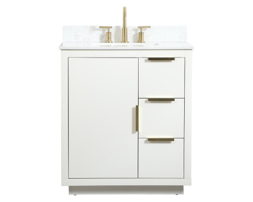 Elegant Bathroom Vanity - White (VF19430WH-BS)