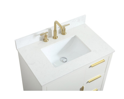 Elegant Bathroom Vanity - White (VF19430WH-BS)