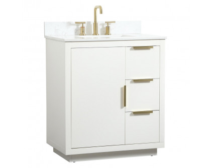 Elegant Bathroom Vanity - White (VF19430WH-BS)