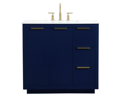 Elegant Bathroom Vanity - Blue (VF19436BL)