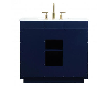 Elegant Bathroom Vanity - Blue (VF19436BL)