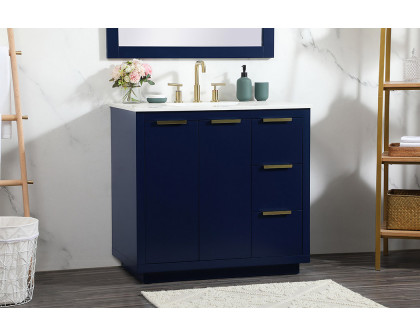 Elegant Bathroom Vanity - Blue (VF19436BL)