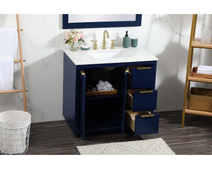 Elegant Bathroom Vanity - Blue (VF19436BL)