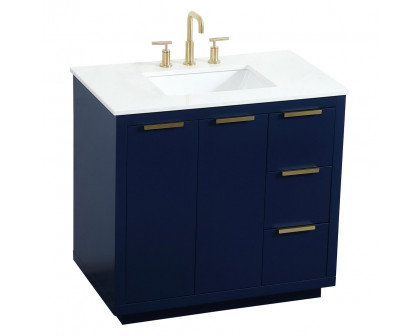 Elegant Bathroom Vanity - Blue (VF19436BL)