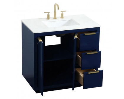 Elegant Bathroom Vanity - Blue (VF19436BL)