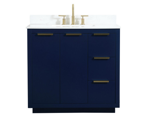 Elegant Bathroom Vanity - Blue (VF19436BL-BS)