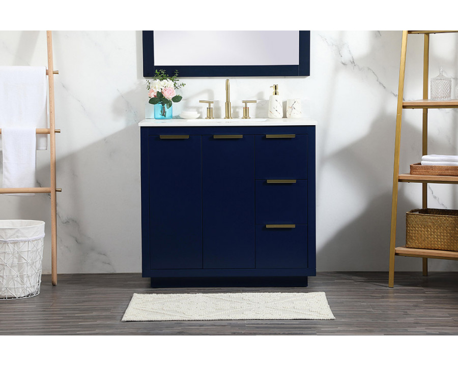 Elegant Bathroom Vanity - Blue (VF19436BL-BS)