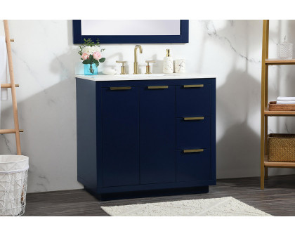 Elegant Bathroom Vanity - Blue (VF19436BL-BS)