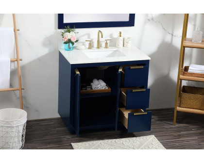 Elegant Bathroom Vanity - Blue (VF19436BL-BS)