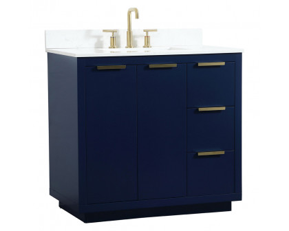 Elegant Bathroom Vanity - Blue (VF19436BL-BS)